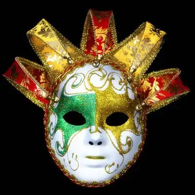 宸涛万圣节化装舞会女士全脸彩绘5角7个小丑威尼斯面具