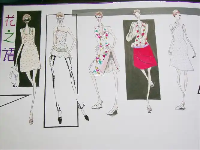 彩色效果图-女装设计-cfw服装设计