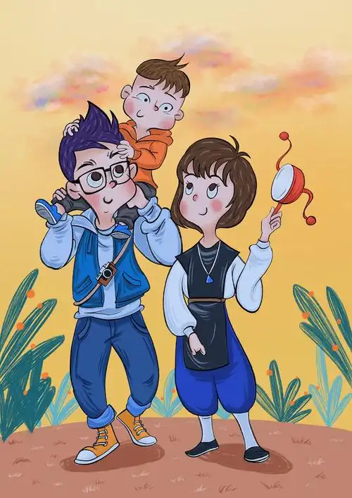 "三口之家",这幸福的画面我怎么看都是大头儿子小头爸爸和围裙妈妈