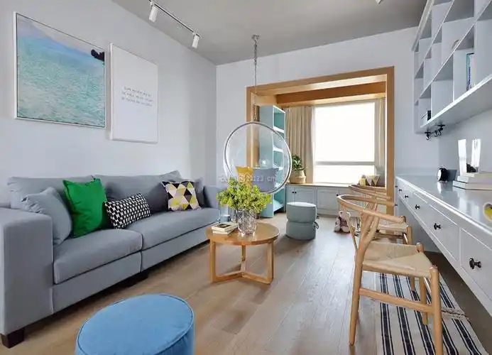 70平两居室客厅背景墙装修图片大全_装信通网效果图