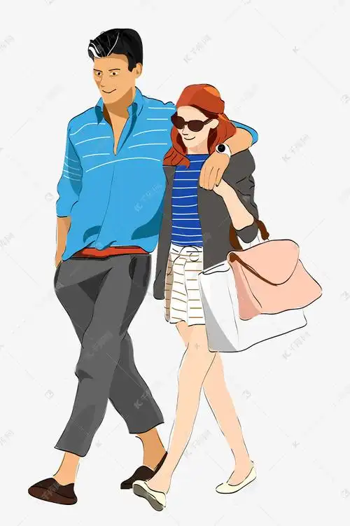 逛街的情侣