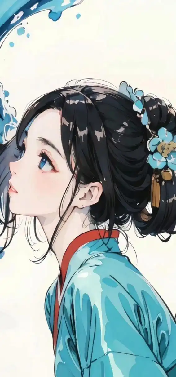 美女# #二次元美图# #ai绘画# 中国风 二次元汉服美女