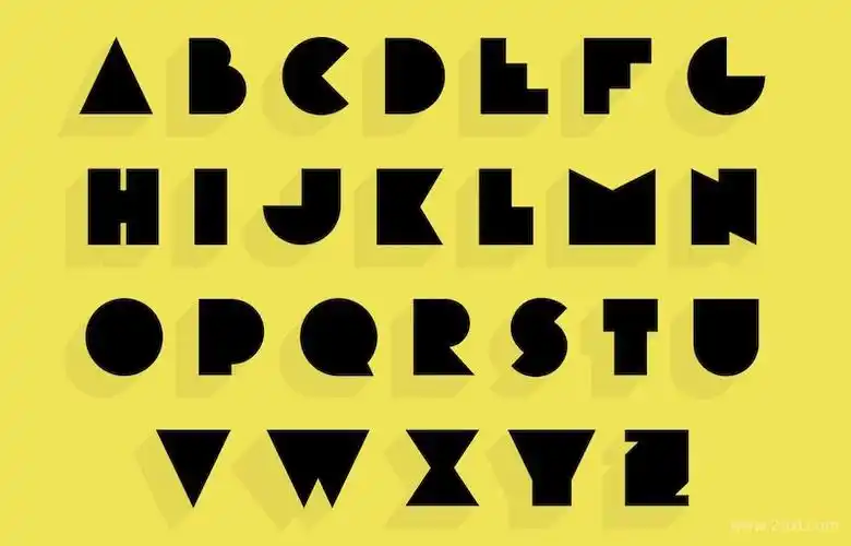 粗体几何形状的英文设计感字体morro