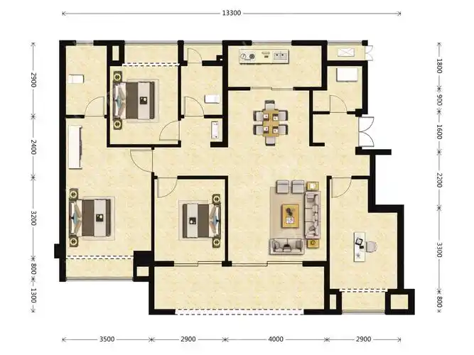 万科星光森林楼盘-4室户-户型图