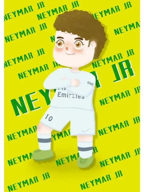 但我懂帅哥,把这个桑巴舞王艾特给你喜欢内马尔的姐妹#插画  #足球