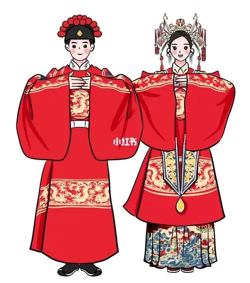 秀禾服婚礼手绘