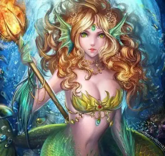 处女座化身美人鱼公主:处女座美眉化身为一名温婉的漂亮的红发美人鱼