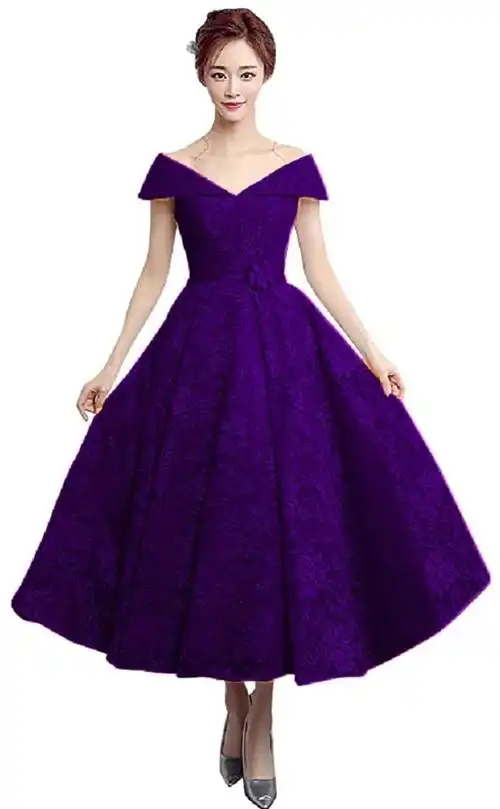 wding 女式短款晚礼服及膝舞会礼服蕾丝贴花珍珠鸡尾*会礼服