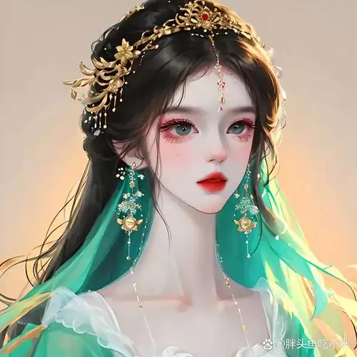 古风少女/绿色系汉服女生头像