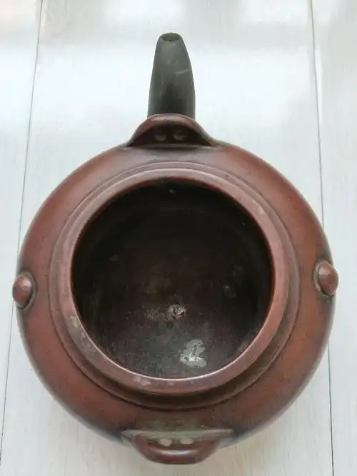 03篆书款宜兴老紫砂提梁蛋包壶