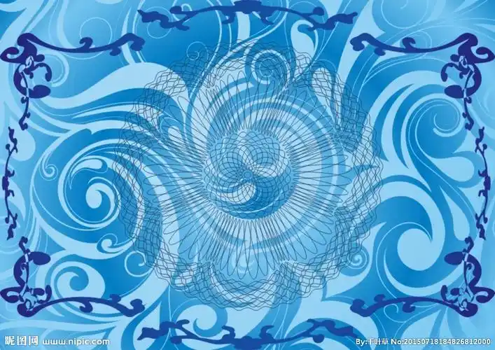 深海蓝 特许证书纹图片