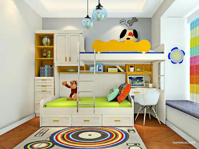 儿童房装修效果图_双子座青少年房效果图b23593_尚品宅配