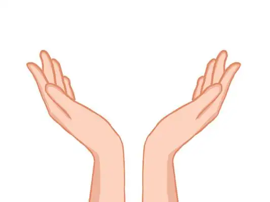 卡通两只手元素双手张开png素材