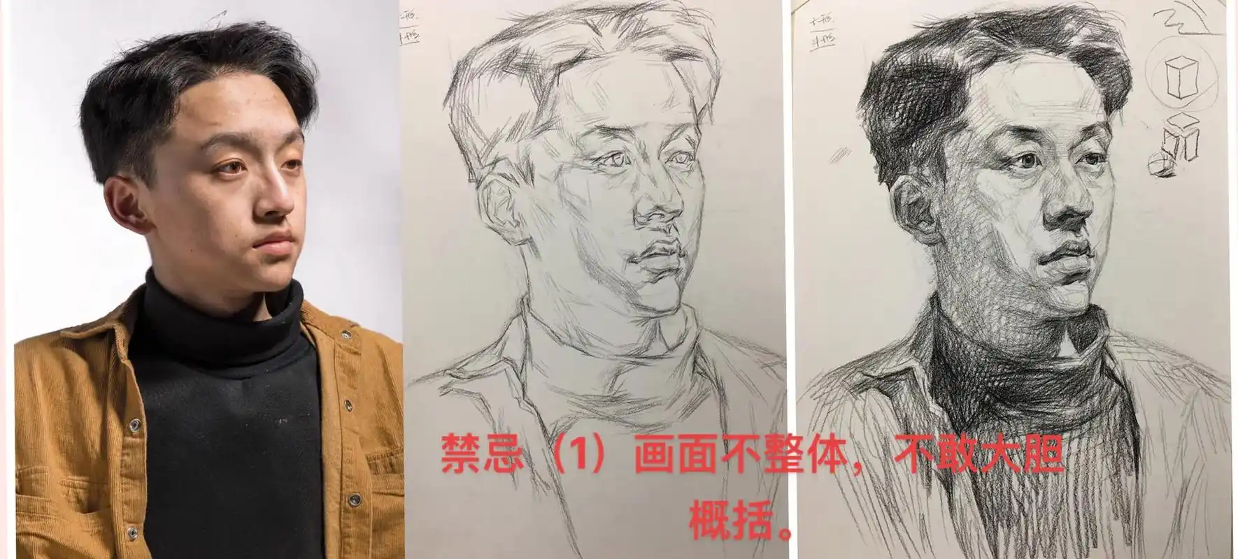 素描头像 #每日一画 #人物肖像 - 抖音