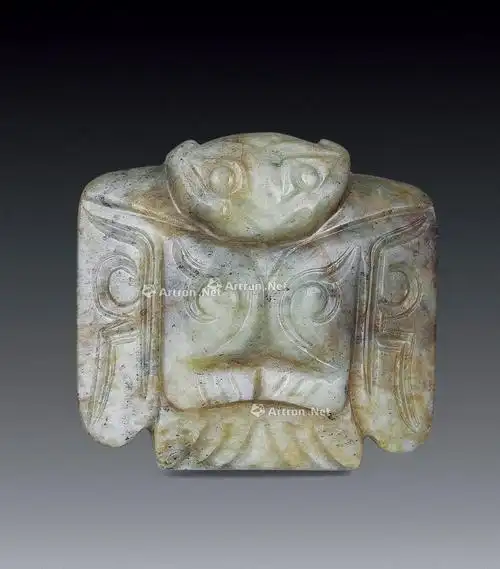 0037 红山文化 鸮形玉