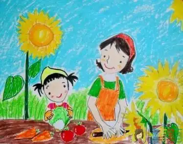 帮妈妈干活彩色简笔画