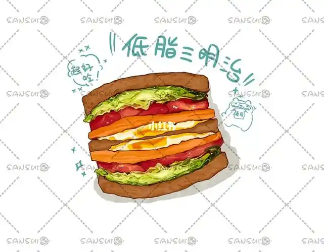 美食手绘三明治00