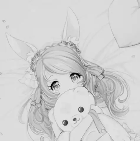 简笔画 线稿 黑白配 动漫 唯美 壁纸 插画 头像 可爱 唯美 二小可爱简