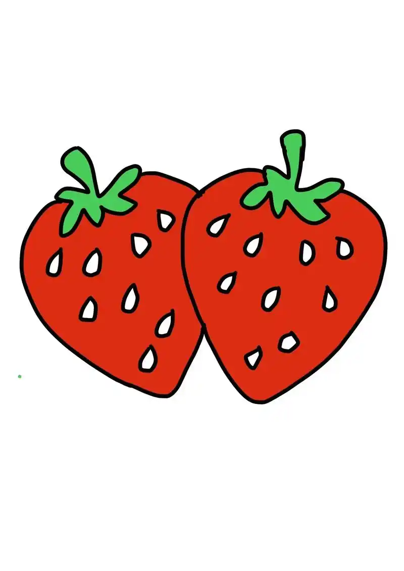 草莓简笔画.美味可口的草莓🍓来啦,小朋友们是不是流口水了, - 抖音