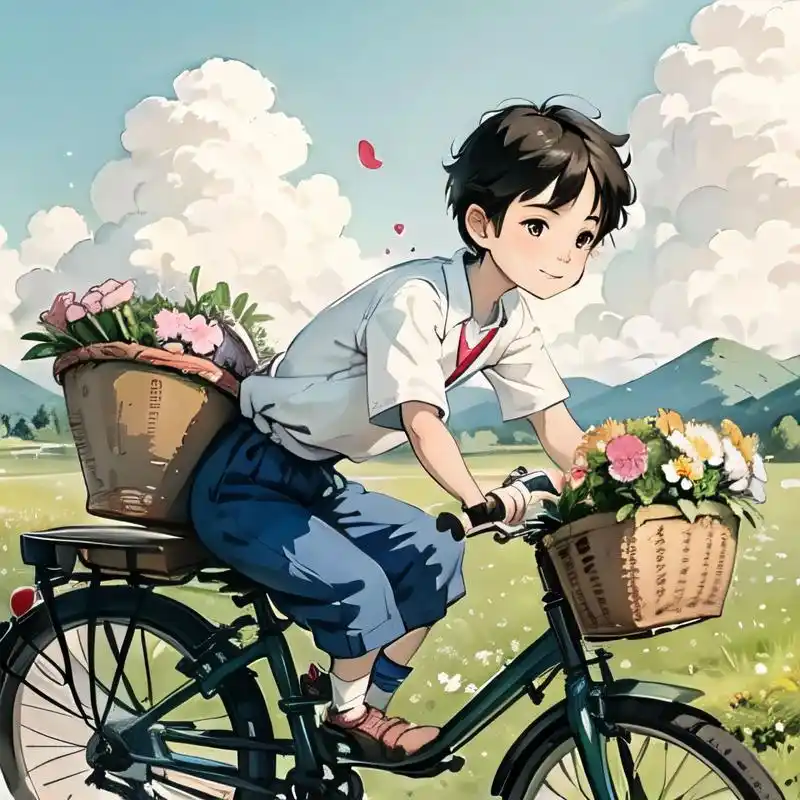 一组治愈系骑车男孩头像