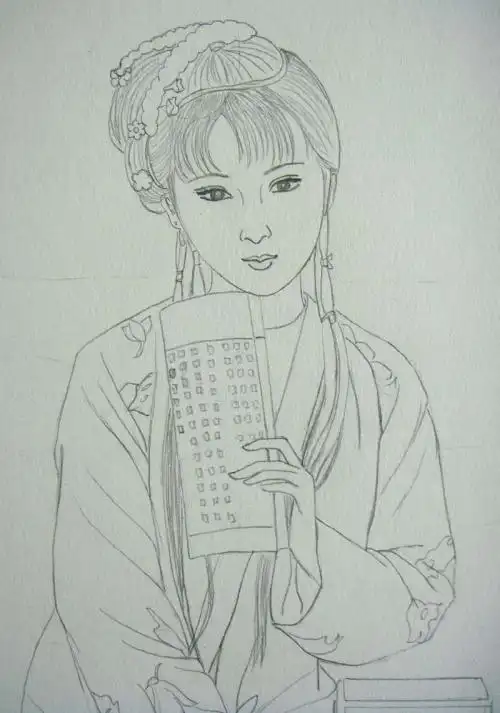 12金钗红楼梦里面的林黛玉简笔画