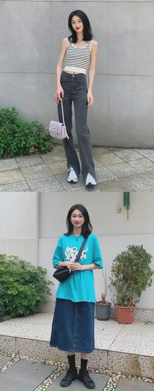 简单舒适的韩系夏日穿搭look