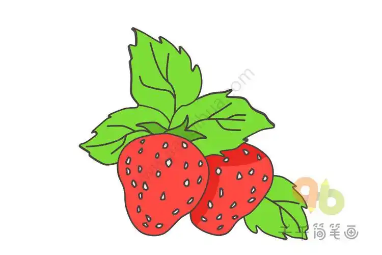 草莓简笔画步骤图