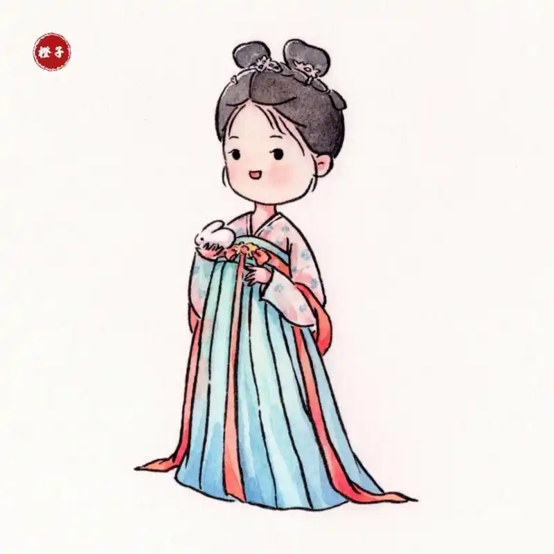 古风人物简笔画教程|95乐嫣公主 皓嫣真香 工具: 吴竹毛笔, 史明克