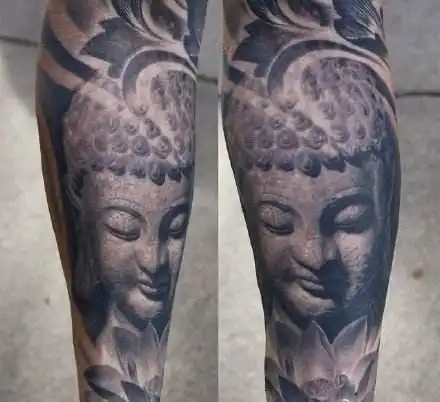 星影刺青素材禅境一念放下万般自在经典的佛纹身素材