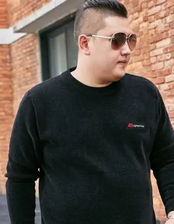 大码可穿到300斤冬季雪尼尔加绒加厚保暖毛衣男加肥加大码胖子男装