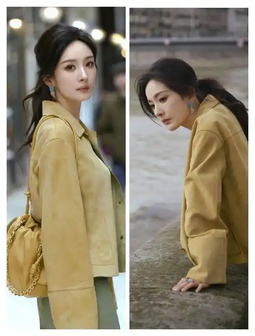 杨幂的四套穿搭,利落休闲,优雅时尚,还有细节亮点