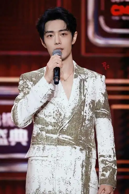 肖战花灰色西装写真