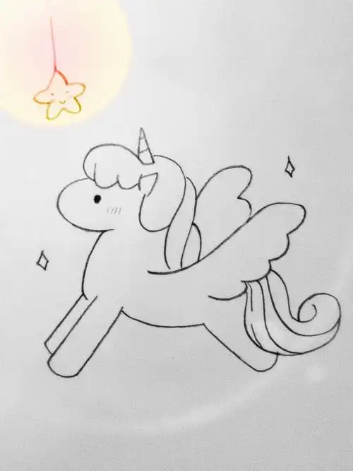 今日简笔画独角兽内有教程