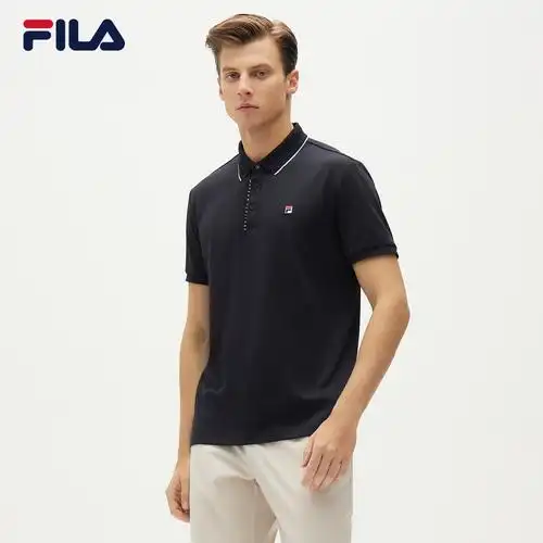 短袖fila斐乐男士polo2021夏季新款宽松舒适翻领运动polo衫