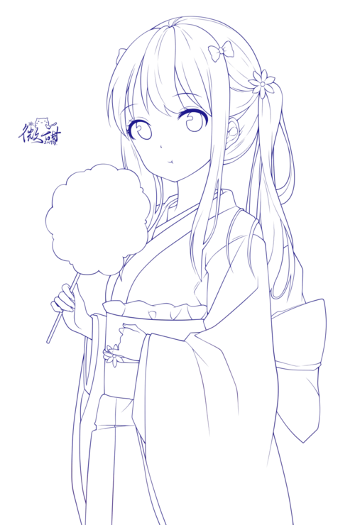 黑白线稿动漫人物线稿赶紧收藏起来