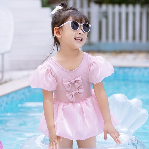 duckkids小黄鸭儿童泳衣女童夏公主洋气女孩游泳衣连体中小童2023新款