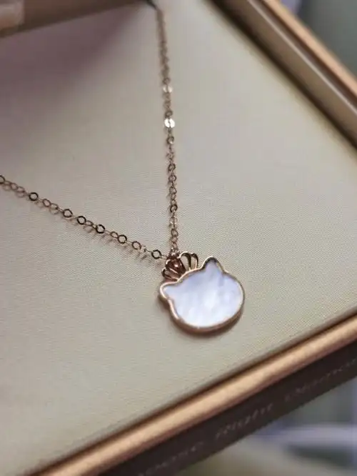 crd猫咪皇冠18k金项链