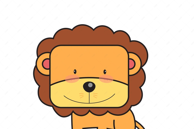 卡通梦幻奇幻可爱的狮子