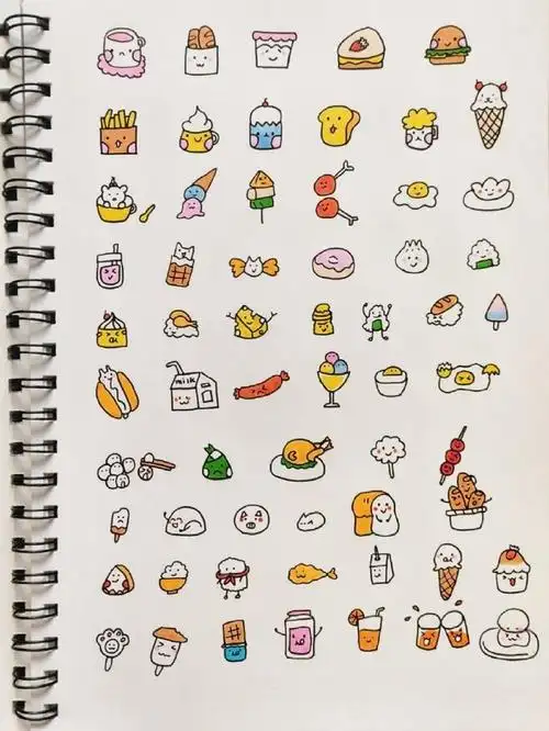 小食物简笔画,吃货必备!赶紧收藏起来呀 .