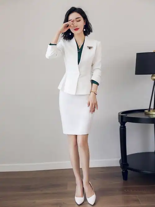 艾尚臣时尚正装大学生职业装女装套装修身ol长袖套裙面试工作服