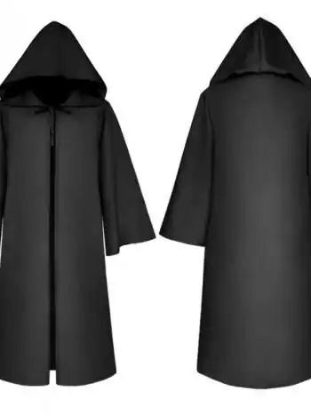 儿童cos绝地袍子加大号万圣节死神连帽斗篷2022黑色披风儿童s115125