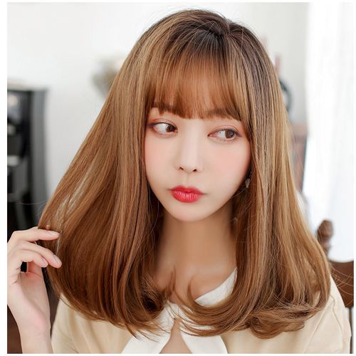 小仙女假发女空气刘海齐肩锁骨发蓬松梨花头短卷发假发全头套