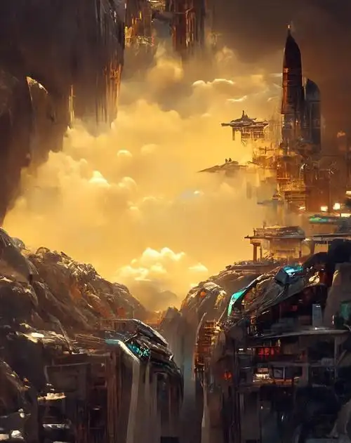 科幻感十足的场景合起来还是蒙娜丽莎的轮廓tdrawaiart