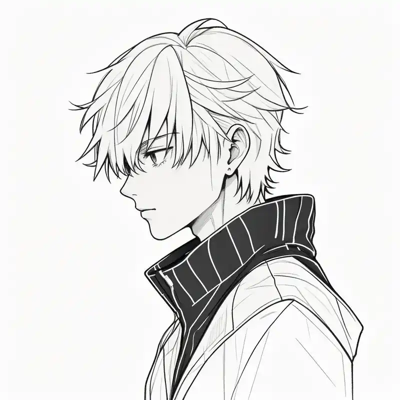 男生头像|黑白二次元风格97 超酷黑白二次元男生头像,氛围感拉满