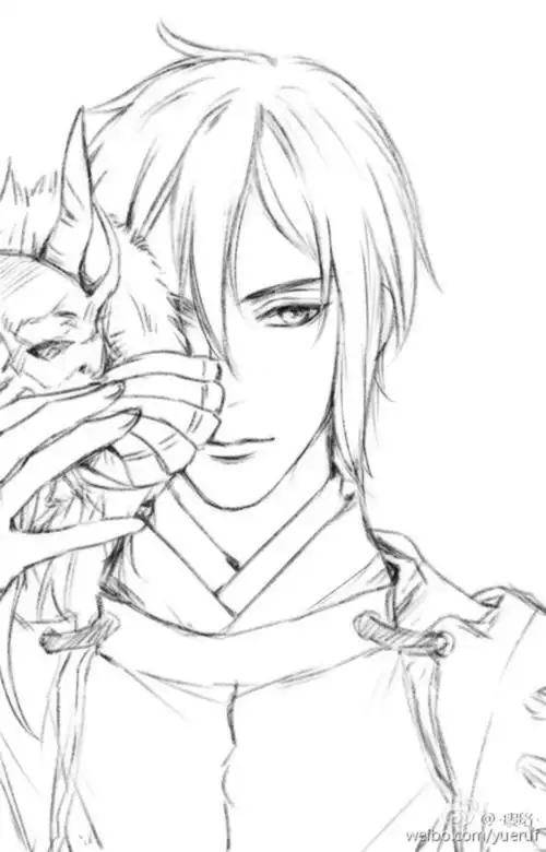 线稿画廊动漫 壁纸 情头 基头 男头.