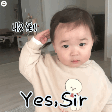收到 yes sir(萌娃黄夏温表情包)_萌娃_sir_yes_夏温表情