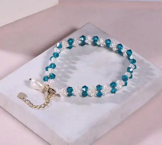 14k注金手工水晶珍珠手链