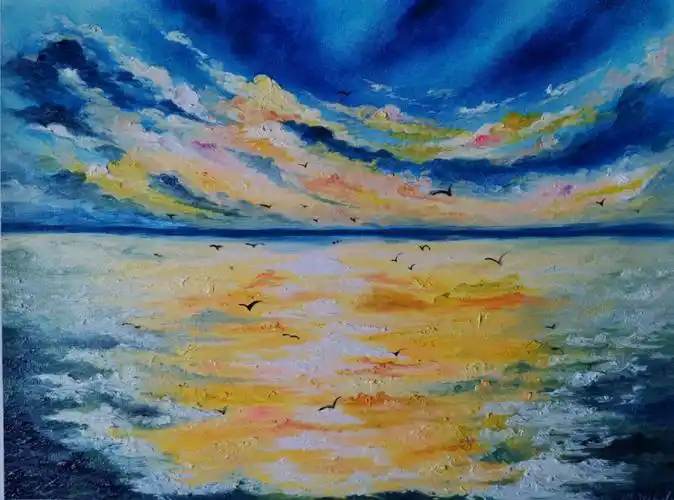 画笔#天空  #手绘  #画画  #画画的日常  #绘画初体验:颜料盖子拧不开