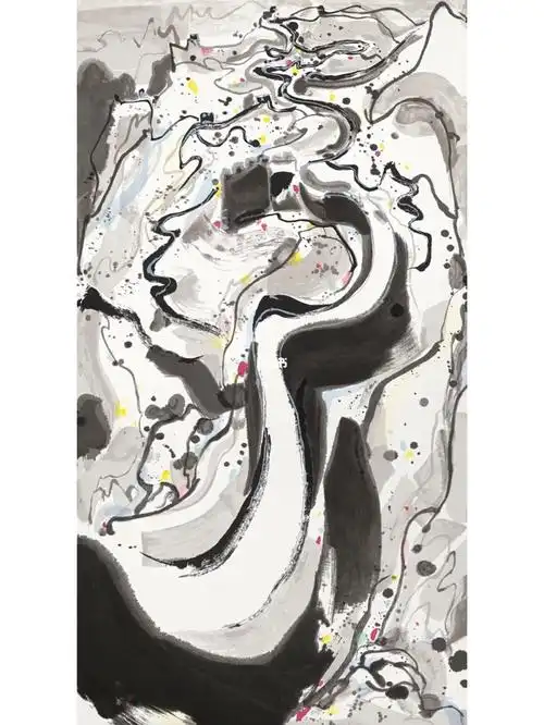 吴冠中水墨作品《长城》