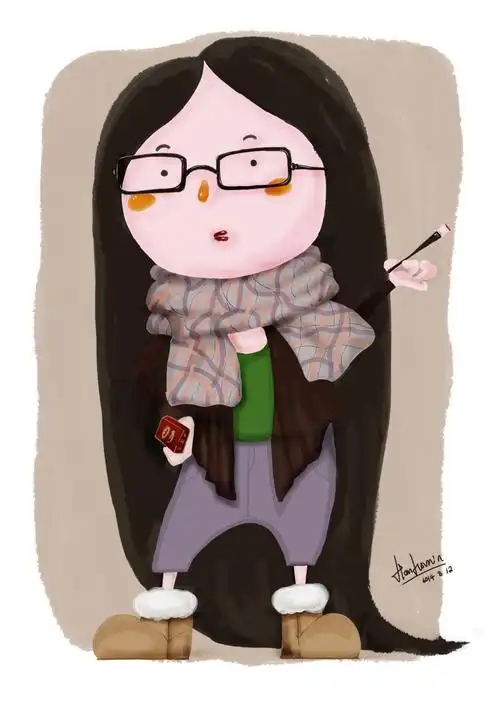 手绘板初学者的练习-q版卡通人物插画|插画|创作习作|hmins - 原创作